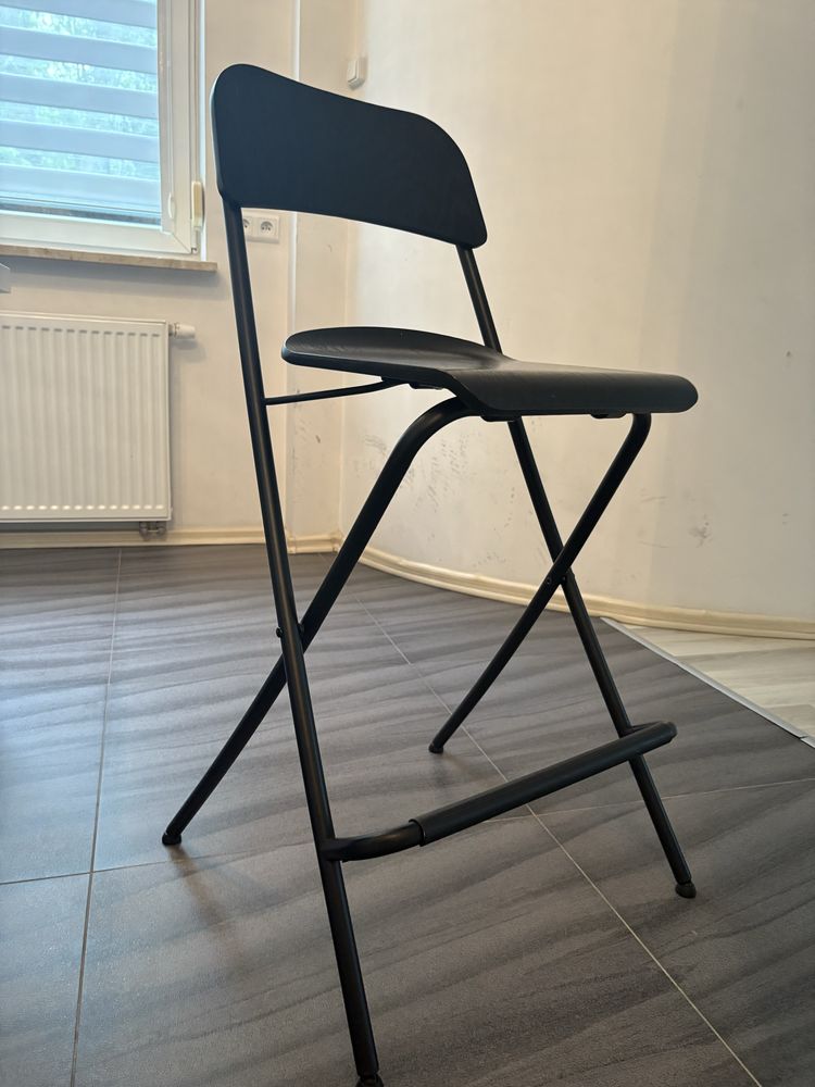 Krzesło wysokie barowe hoker ikea czarne rozkładane