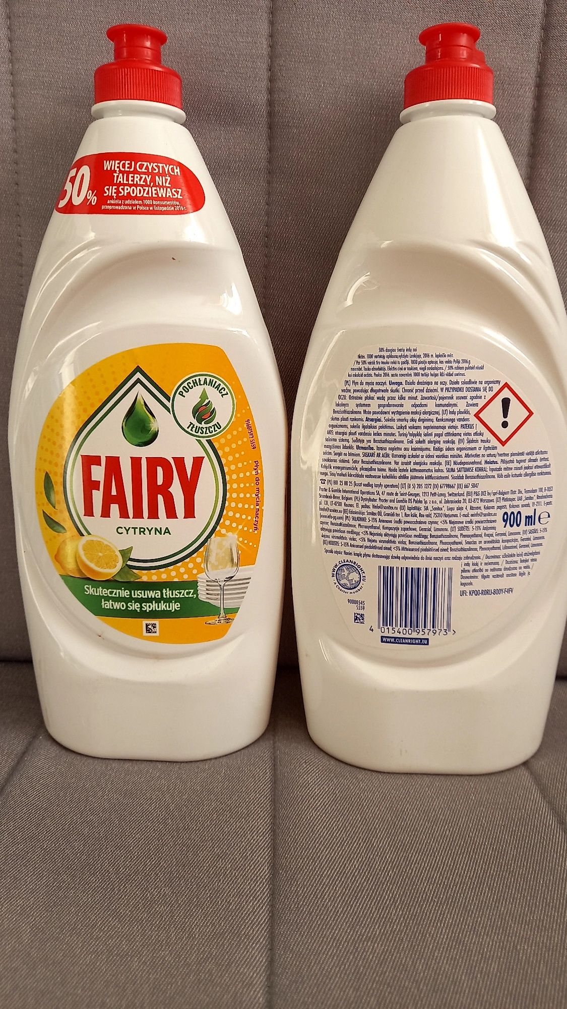 Fairy cytryna zesraw 2 szt × 900 ml. Nowy.