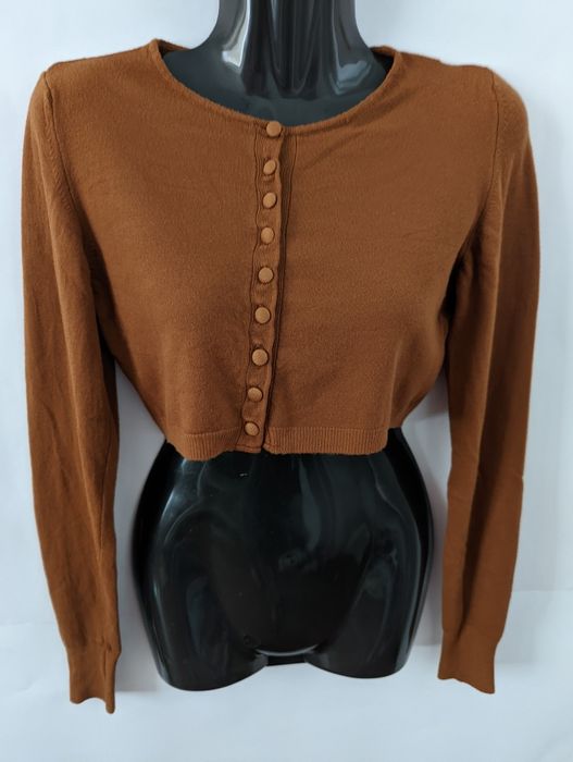 Жіноча кофточка кроп топ Zuiki Італія XS, коричнева,топик, кофта топік