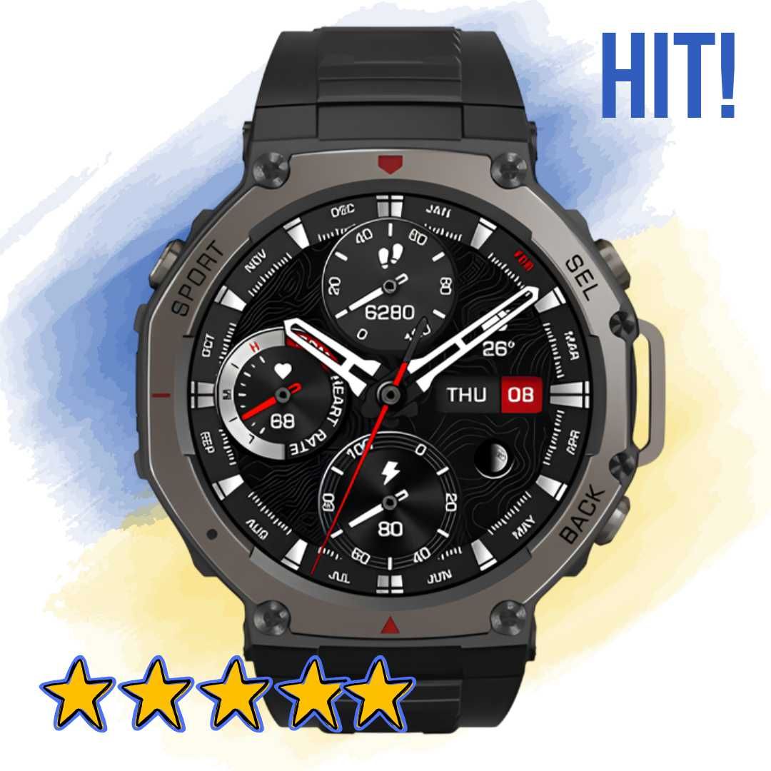 Смарт годинник MODFIT Titan Force GPS Black T-REX компас Amazfit