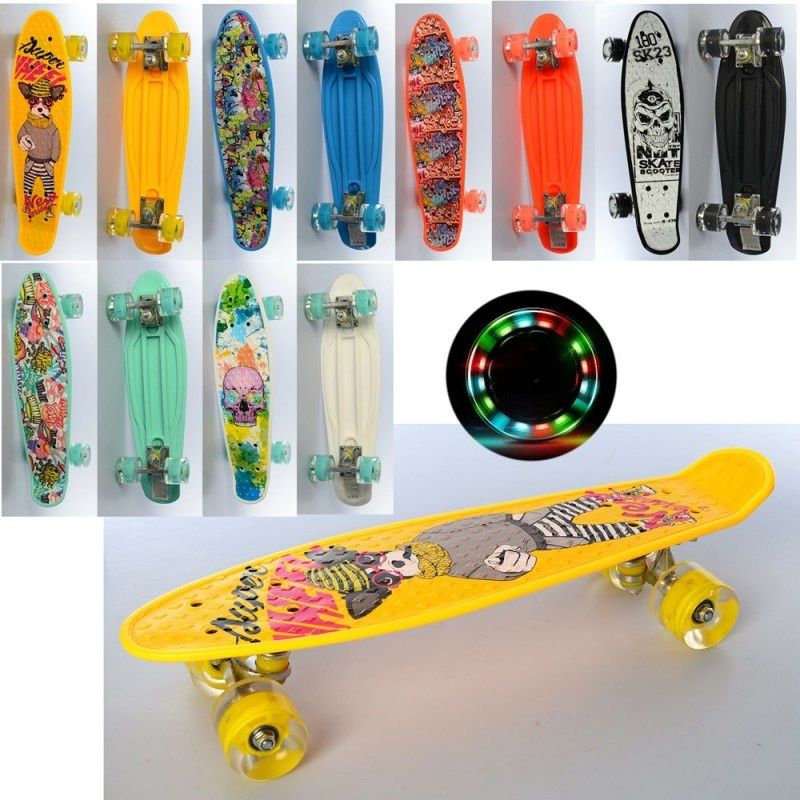 Скейт  Penny Board LED пенни борд 57-15 см