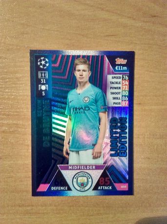 Limited Edition CHampions League 2018/19 Match Attax kevin de bruyne
