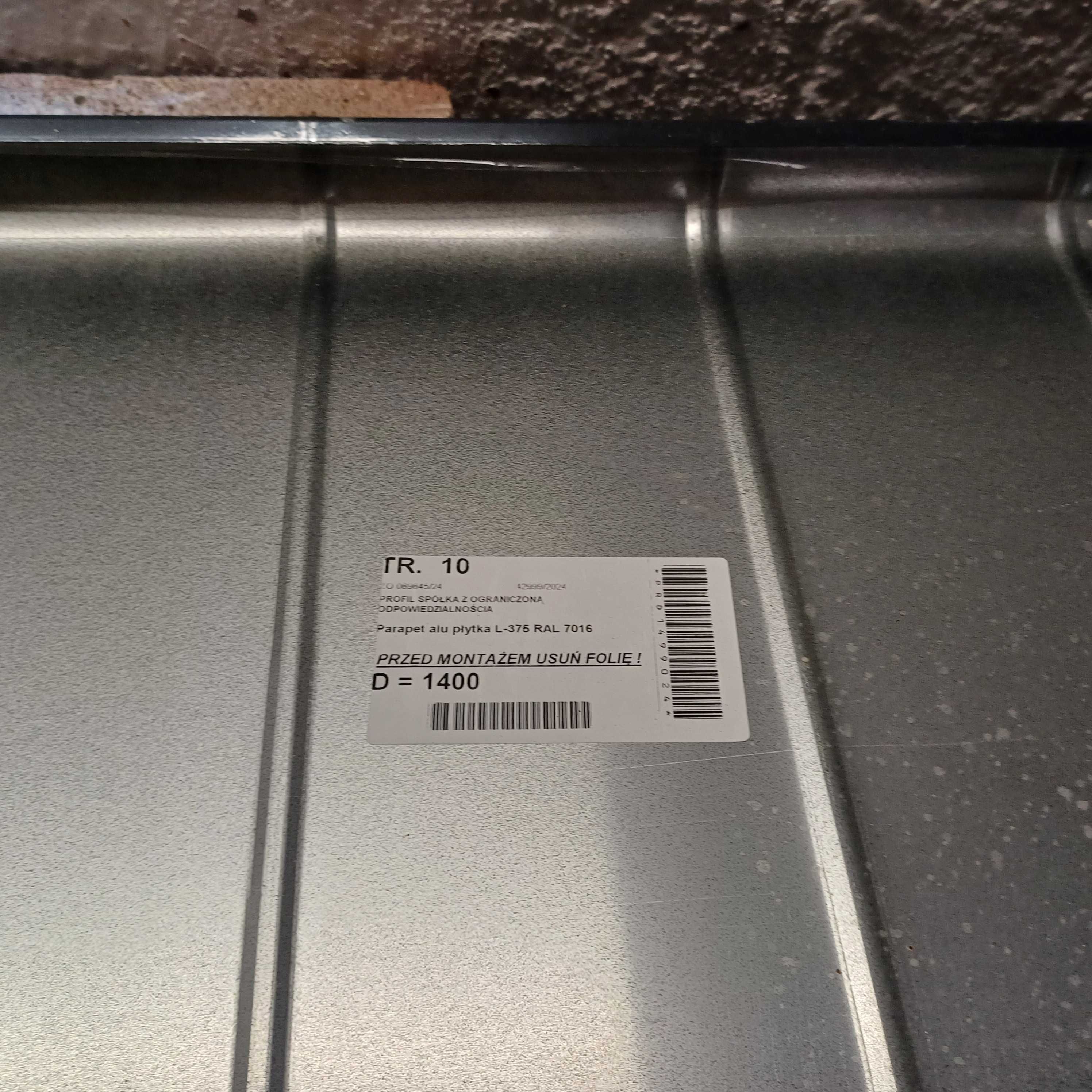 Parapet aluminiowy