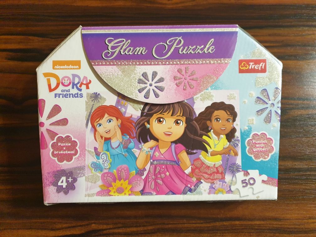 Puzzle z brokatem Dora and Friends
