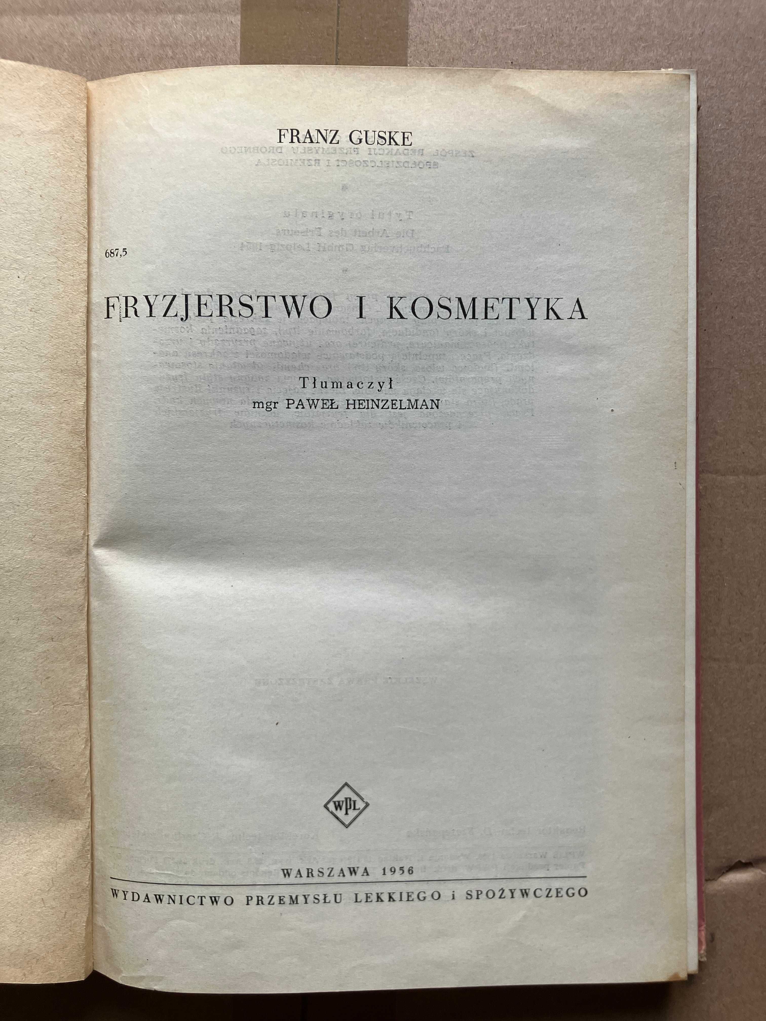 Franz Guske "Fryzjerstwo i kosmetyka" 1956r.