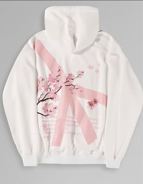 Худі-sakura с принтом на флісі