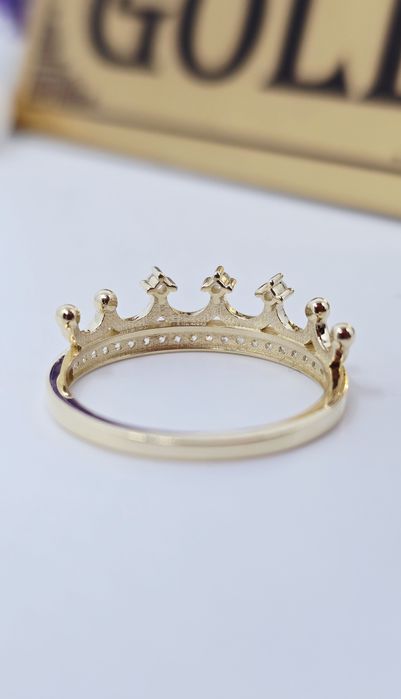 Złoty pierścionek korona próba 585 14k