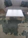 Stolik kawowy metalowy dwustronny bialy szary ikea 74x60x50