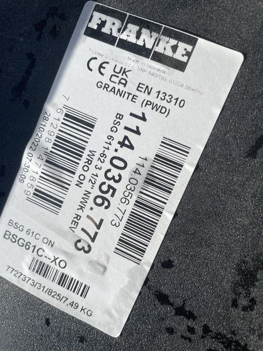 Granitowy Zlewozmywak z ociekaczem FRANKE