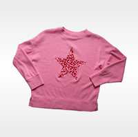 bluza bluzka sweter sweterek z gwiazdką gwiazdą w panterkę oversize S