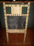 Quadro escolar antigo infantil (anos 60) , em madeira, bem preservado