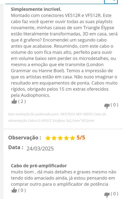 Cabo de alimentação Hi End Neotech NEP-3003 G UP-OCC