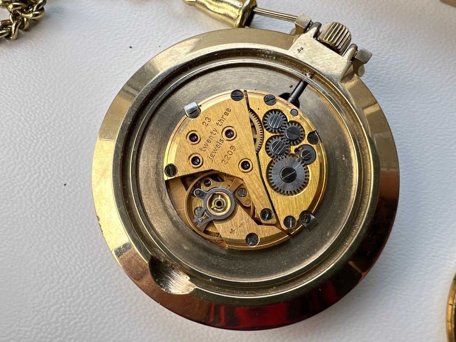 Часы карманные Луч позолоченные Au желтый мех 2209 СССР - не идут