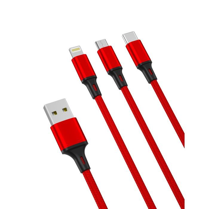 Xo Kabel Nb173 3W1 Usb - Lightning + Usb-C + Microusb 1,2 M 2,4A