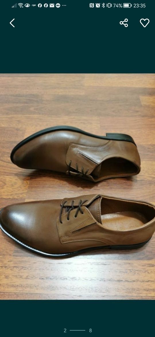 Eleganckie Skórzane Półbuty Męskie M 180 Tęgie