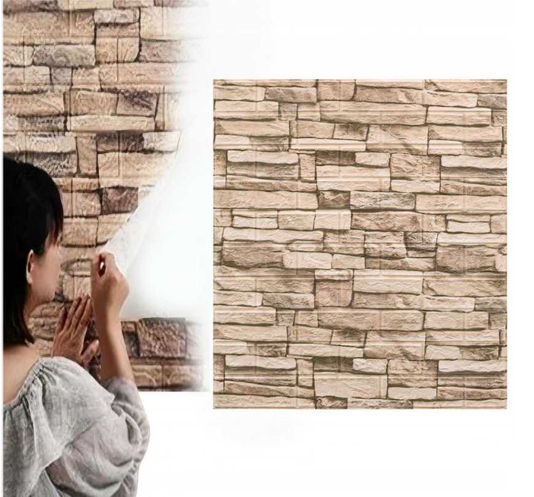 Nowoczesne PANELE ŚCIENNE Samoprzylepne Kamień Cegła Grube (OKAZJA)