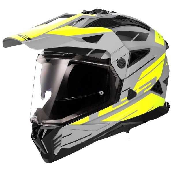 NOWY Kask motocyklowy LS2 MX702 Pioneer II Namib M.Grey H-V Yellow