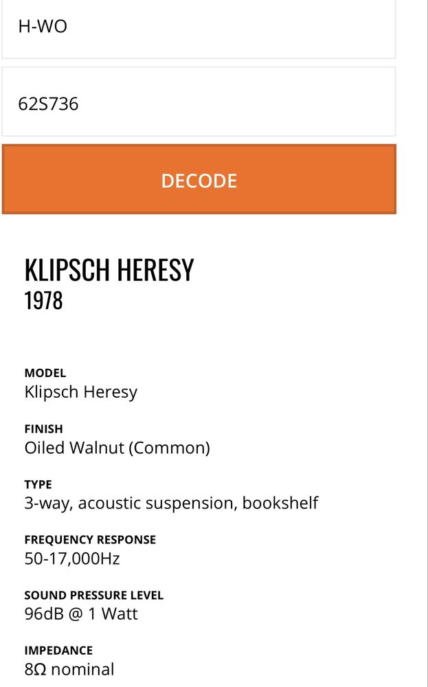 Klipsch Heresy I kolumny vintage
