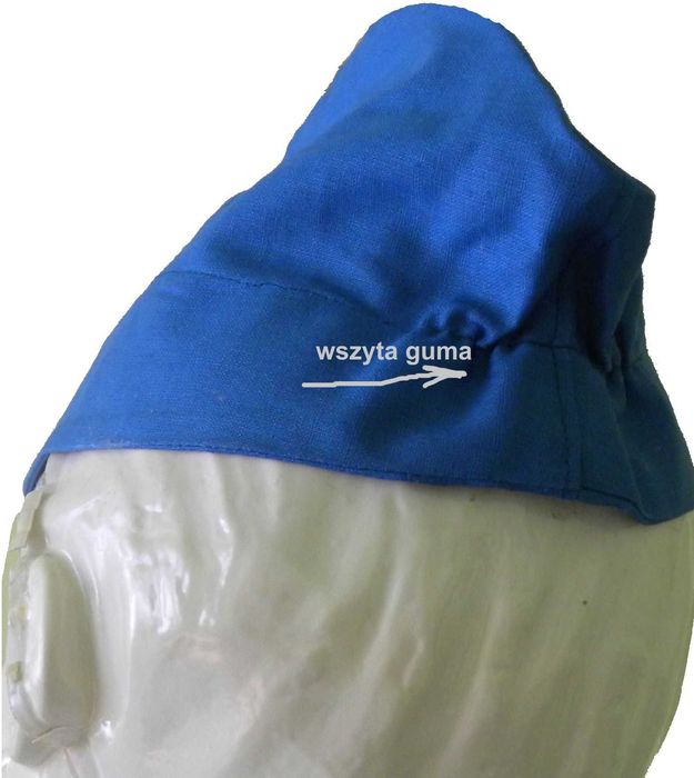 Furażerka -bawełniana niebieska z regulacją obwodu 18szt