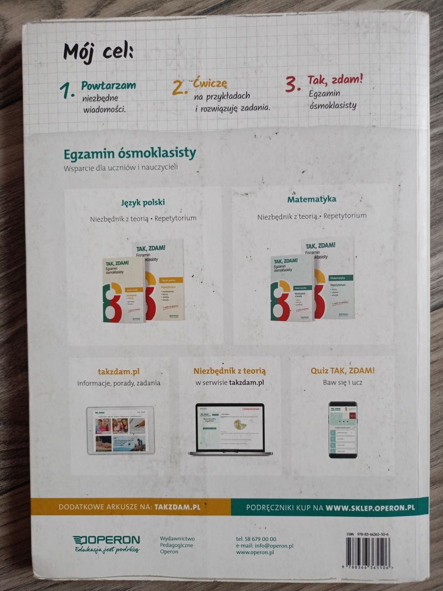 Tak, zdam repetytorium matematyka egzamin ośmoklasisty Operon