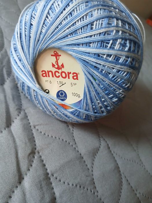 Novelo de crochet azul matizado Ancora (agulha 1,25mm)
