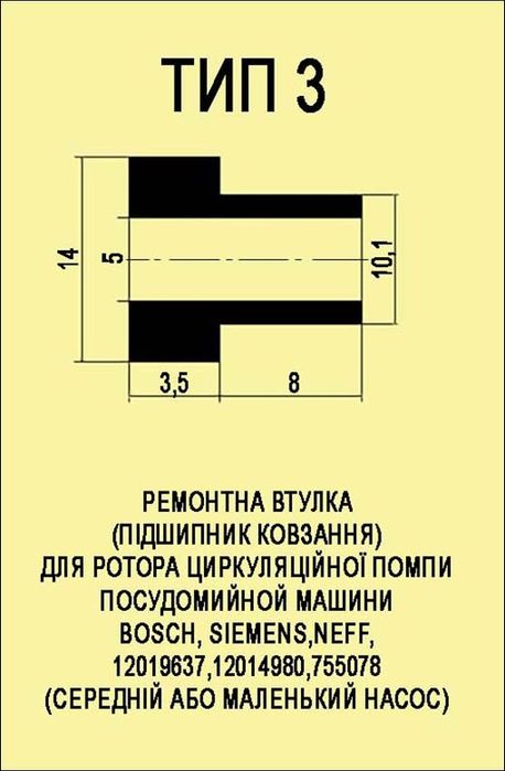 Втулки циркуляційного насоса. Комплект- 2шт