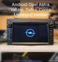 Rádio Android 12 com GPS Opel Astra, Vectra, Zafira, Corsa, Montana.