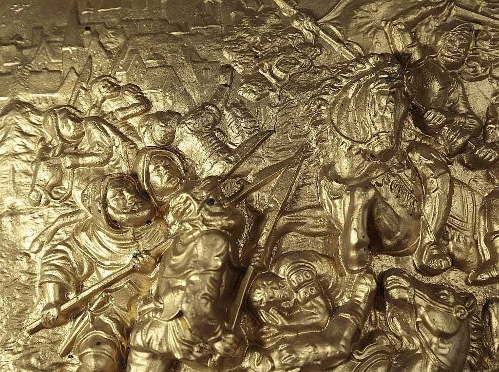 Płaskorzeźba - odlew żeliwny Bitwa pod Grunwaldem - wiek ok. 55 lat