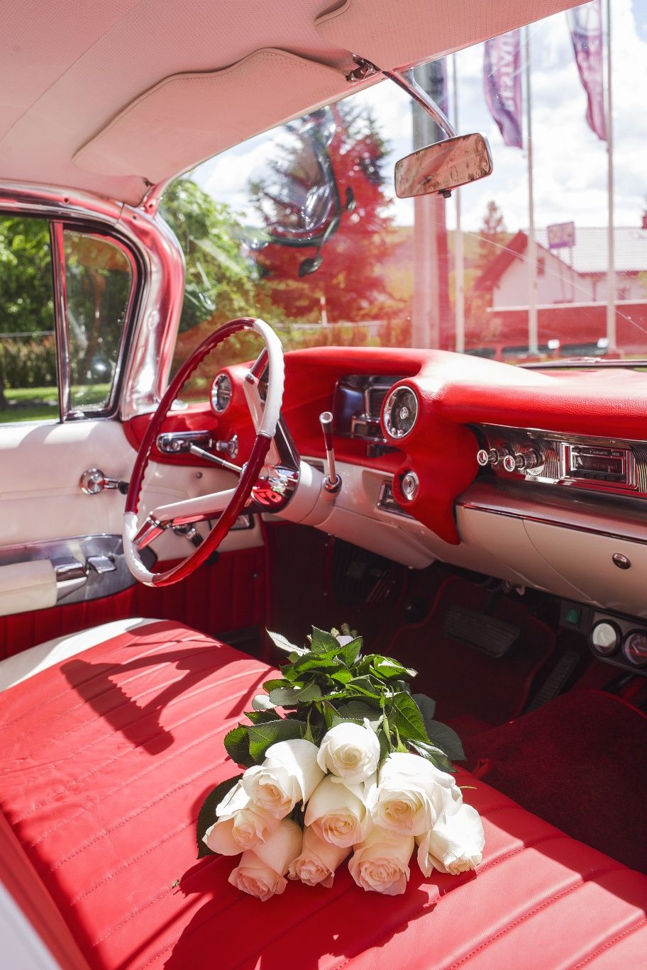 Cadillac z 1955, 1959 zabytkowy do ślubu samochód auto wynajem