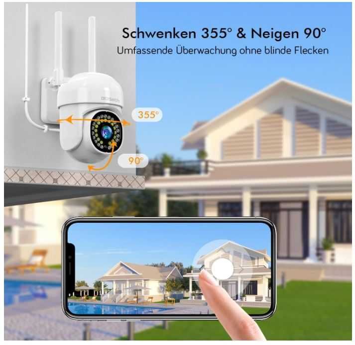 Zewnętrzna kamera  monitoringu Wifi 3MP 2K IP66