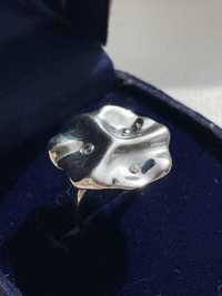 Кольцо цветок серебрянное с эмалью 925 проба