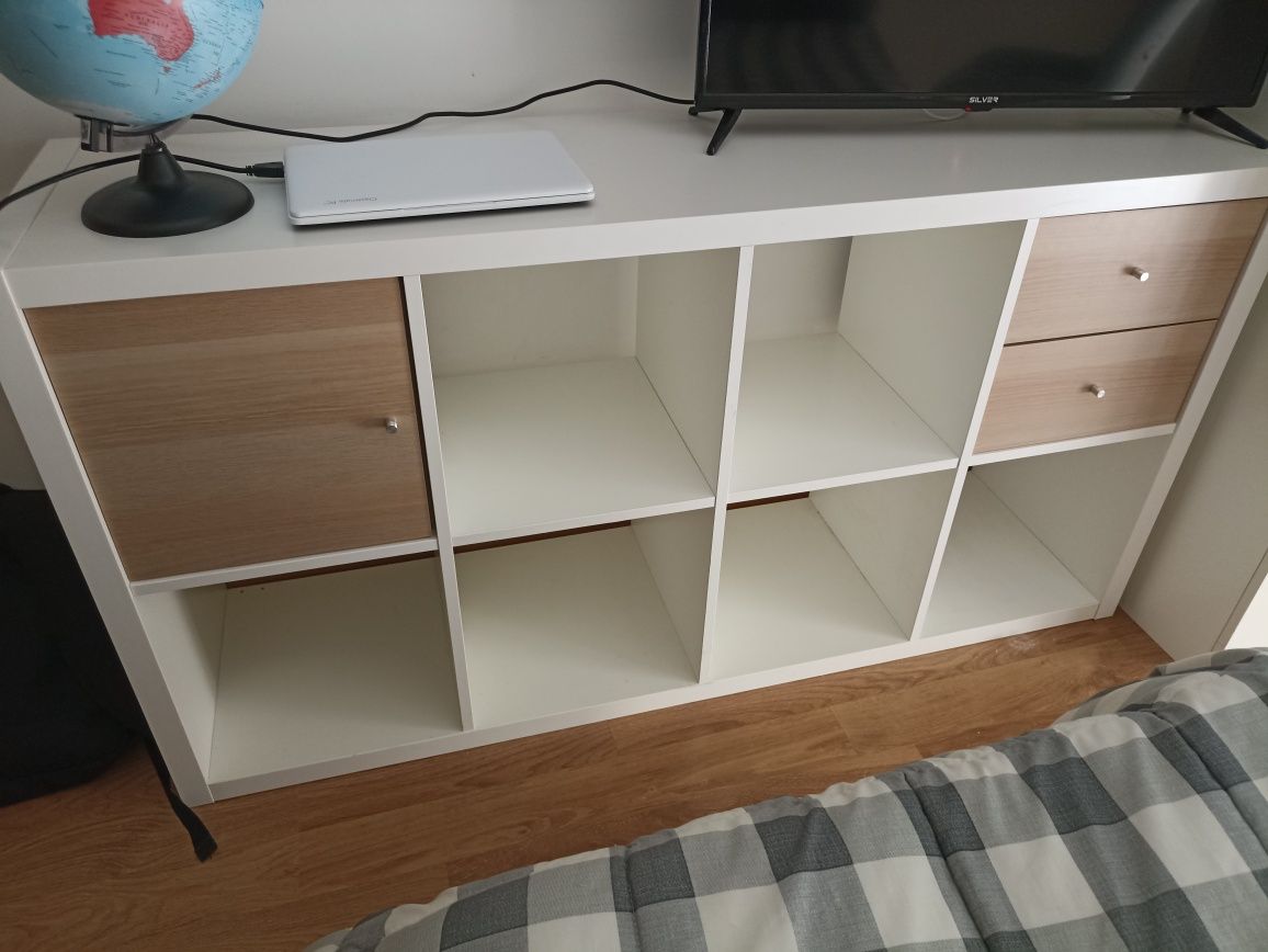movel estante kallax com porta e gavetas