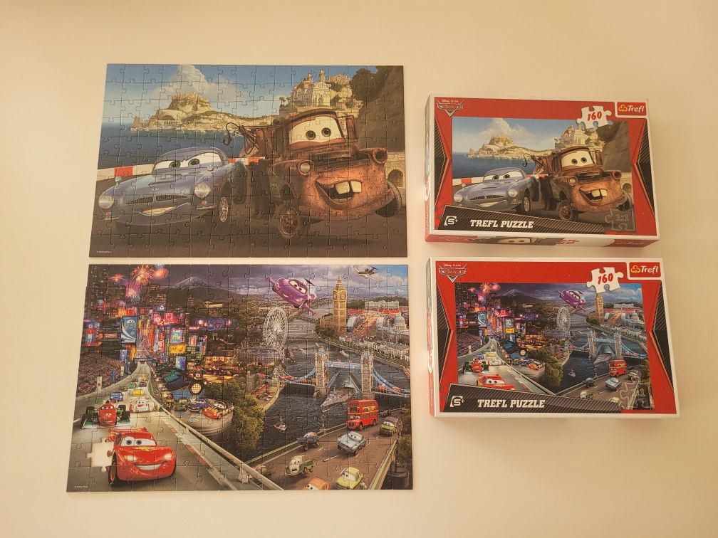 2szt PUZZLE AUTA CARS Trefl + gratis gra Memory