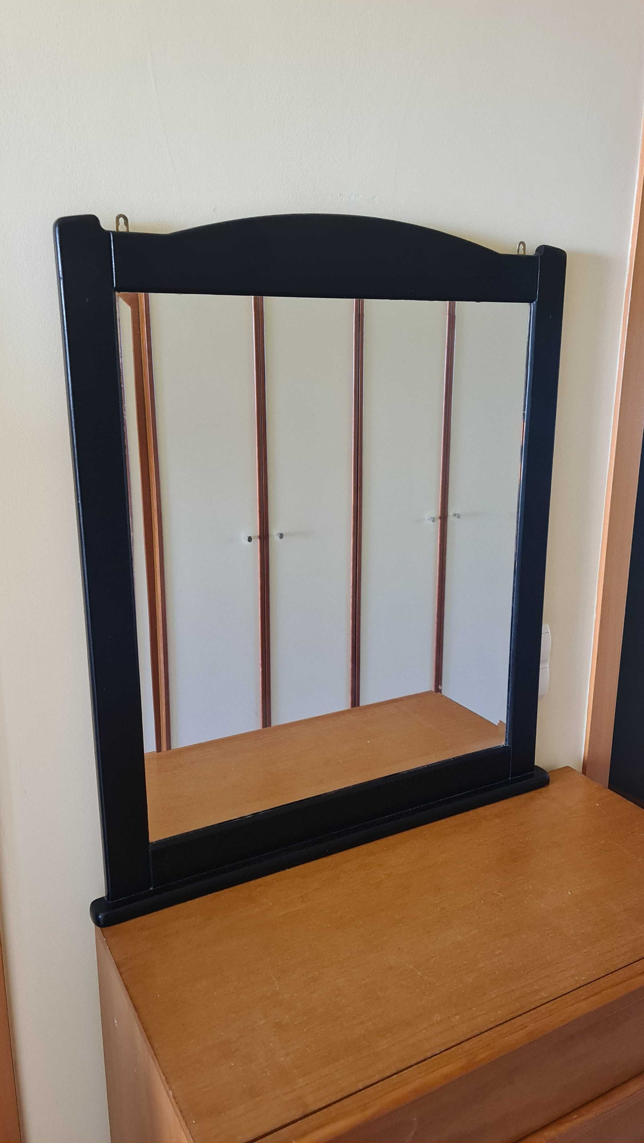Espelho Cómoda Preto em Madeira - 82x98cm