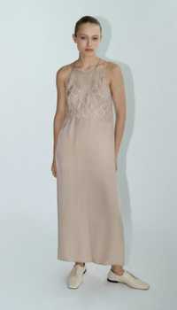 Zara платье сарафан миди бельевой стиль комбинация размер M