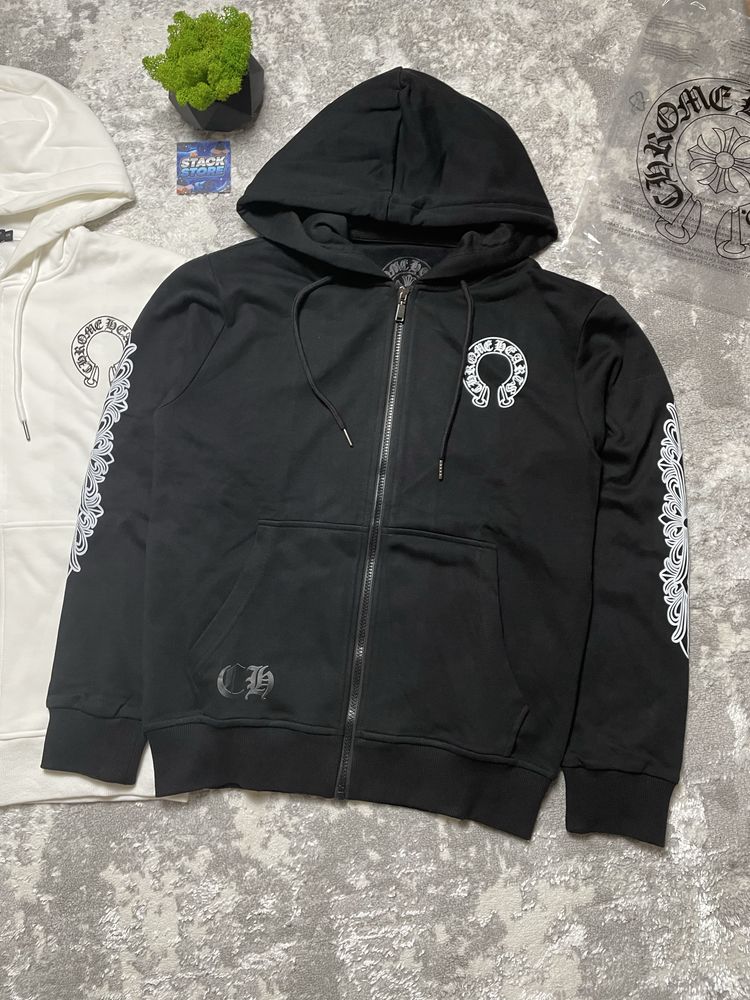 Кофта Chrome Hearts / S розмір / Біла та Чорна Зіпка