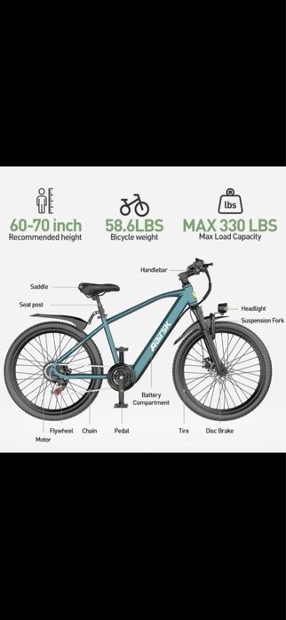 Bicicleta eletrica 350w/10 Ah /7 Marchas Shimano /Nova n Caixa