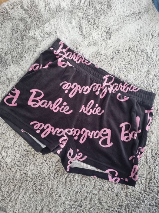 Krótkie spodenki polarowe czarne barbie XXL