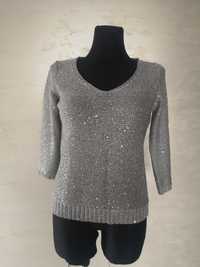 Szaro srebrny sweter Reserved S