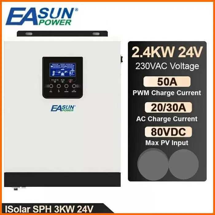 Гібридний інвертор Easun Power 3KVA 2400W 24V / ОЛХ + / Наложка/