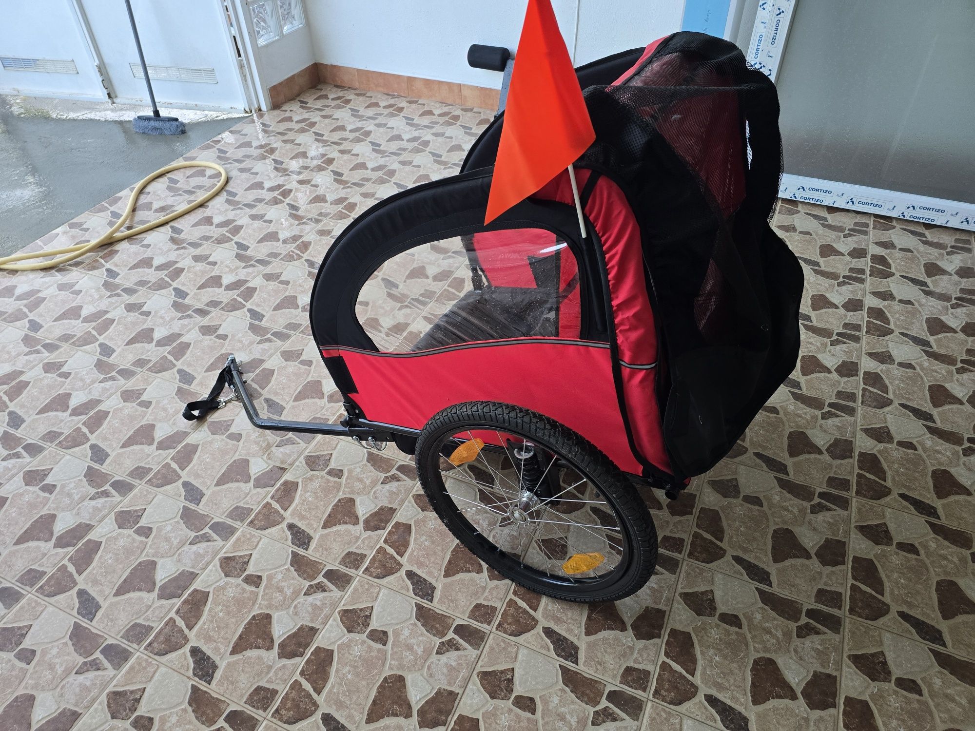 Reboque de bicicleta 2 lugares com cinto de segurança