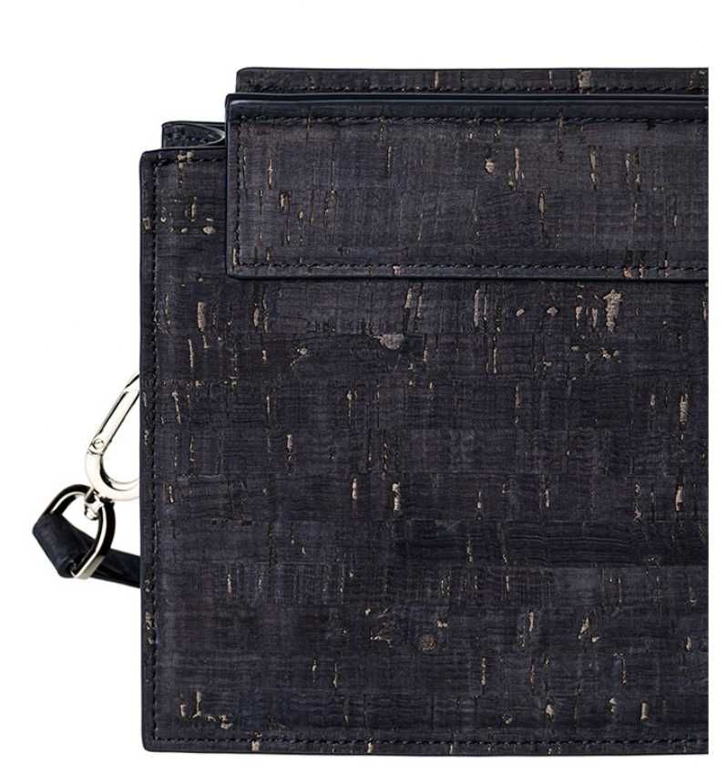 Pages Cork Cross Body Bag Navy Ki Lee Designerska Granatowa Torebka