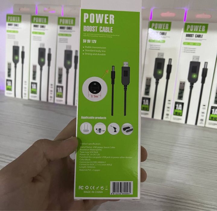 Кабель/Шнур/Провод для Роутера usb-dc c 5v на 9v и 12v 5.5x2.1мм(2.5)