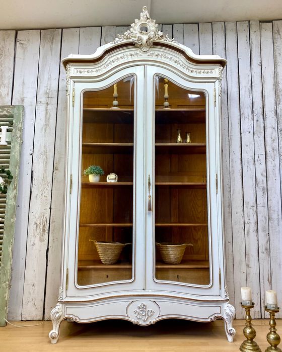 Biała BIBLIOTEKA witryna  Rokoko LUDWIK XV Francja 1899r. Antyk