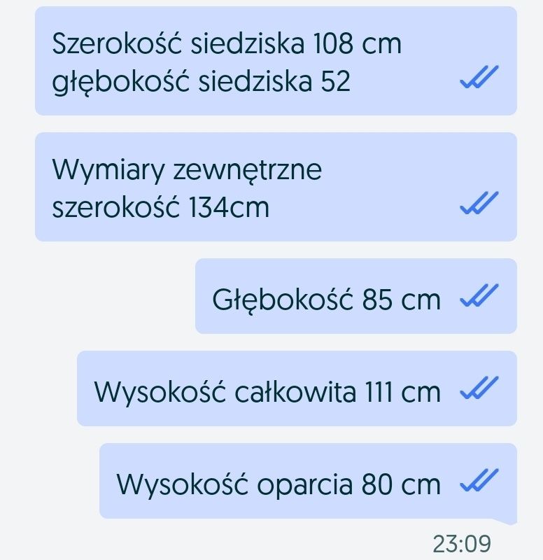 Sofa dwuosobowa  nierozkladana