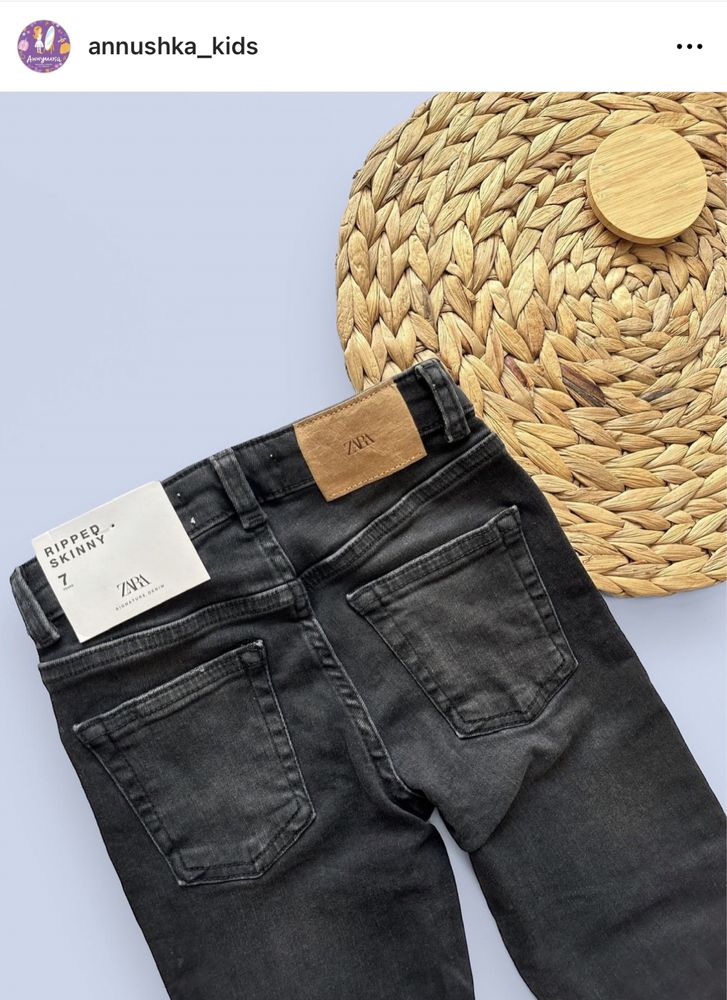 Джинси ZARA чорні сірі 7 та  11, 12 років