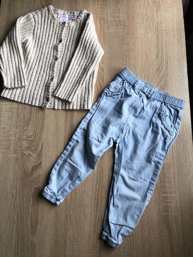 Набір одягу одежы джинси штани костюм костюмчик кофта светр 92-98