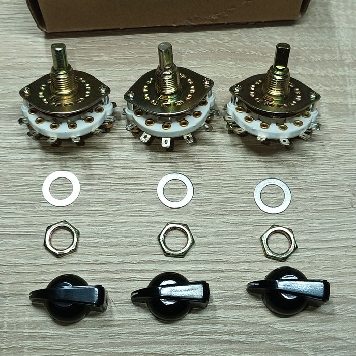 Перемикач галетний 2P5T з ручкою (комплект 3 шт)