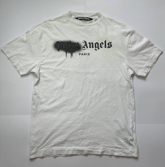 Palm Angels Paris Sprayed Logo T- Shirt White