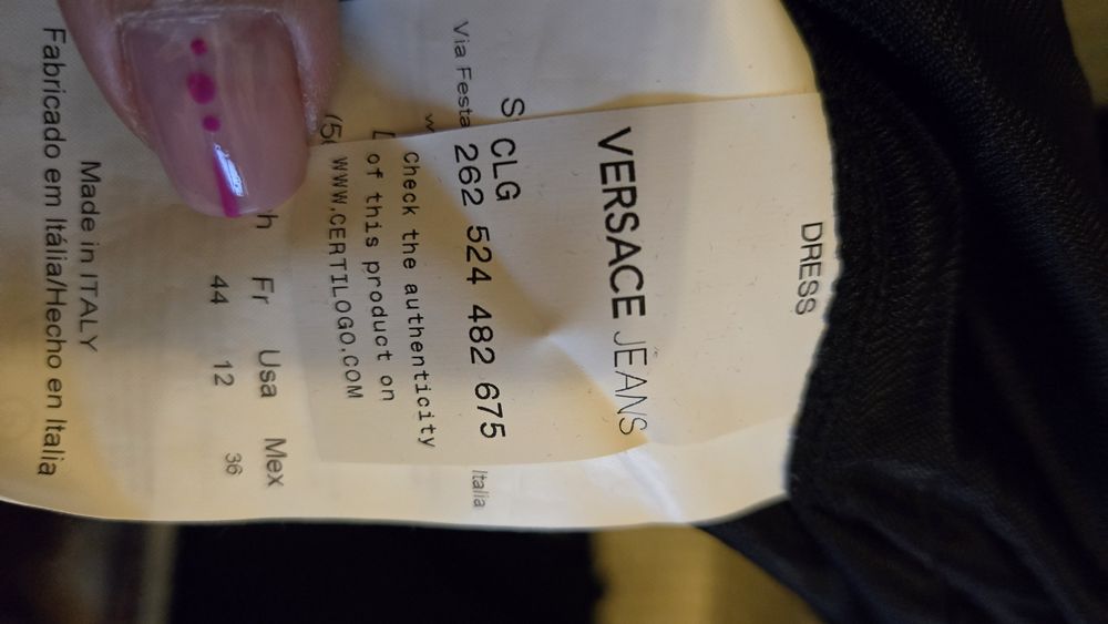 Sukienka Versace Jeans ze złotymi aplikacjami